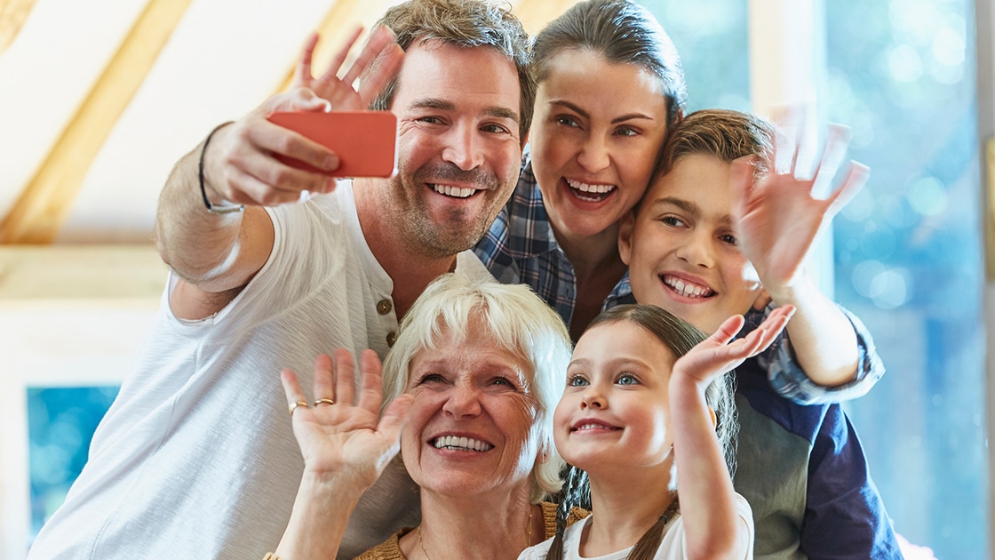 Extended Family taking a Selfie of their smiles