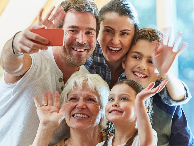 Multigenerational Family Taking Selfie Photo